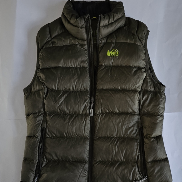 REI Coop Puffer Vest Women's Large Green Softshell Pertex Quantum Down Primaloft - Picture 10 of 10